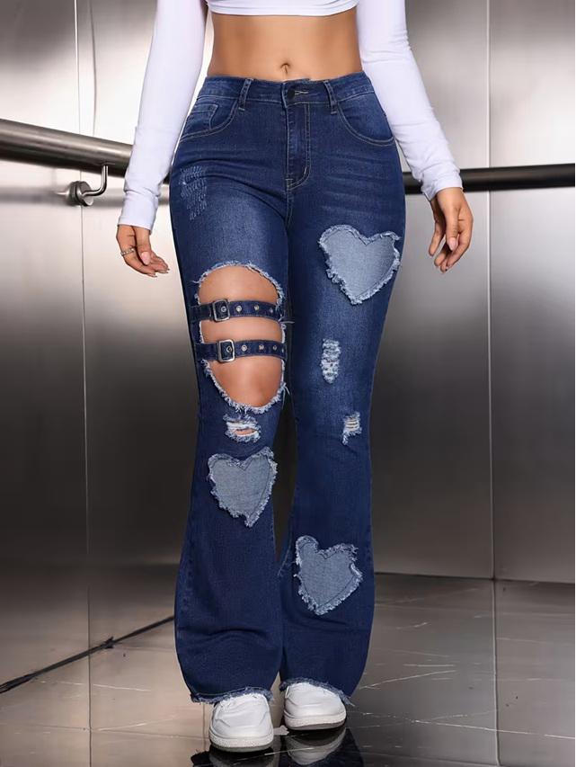 Jeans High Waist Urban Ripped Blue - Image 2