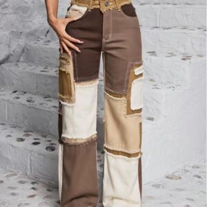 Jeans High Waist Nude Mix Fashion