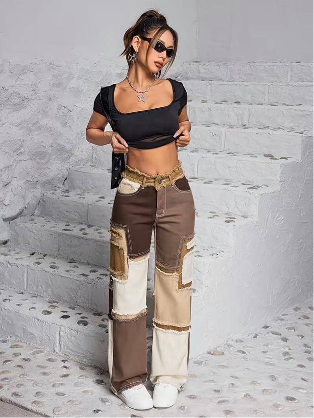 Jeans High Waist Nude Mix Fashion - Image 2