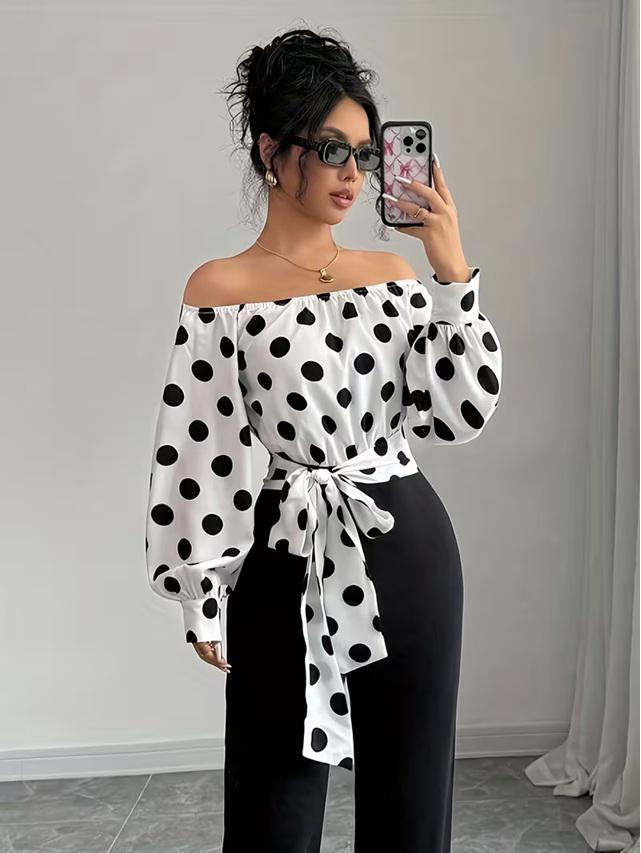 Blusa Blanca Luna Dots Elegance