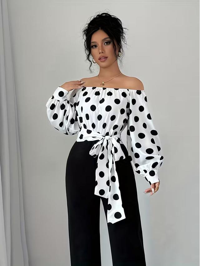 Blusa Blanca Luna Dots Elegance - Image 2