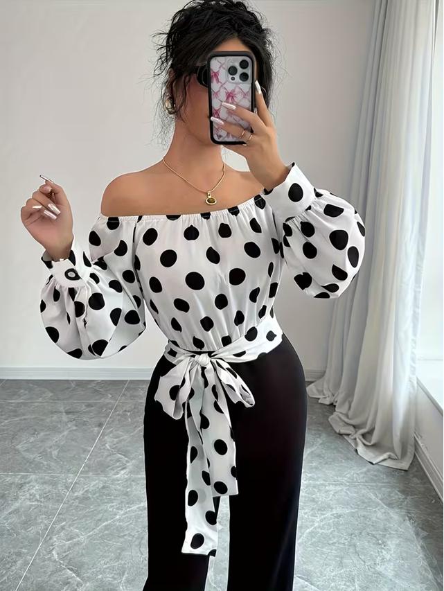 Blusa Blanca Luna Dots Elegance - Image 3