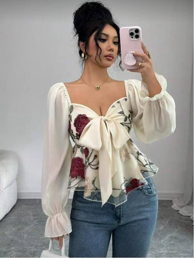 Blusa Blanca Moña Chic Elegance - Image 4