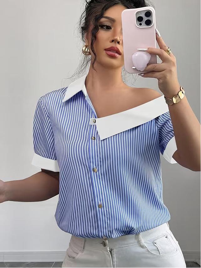 Blusa Azul Semi Formal Classic Chic