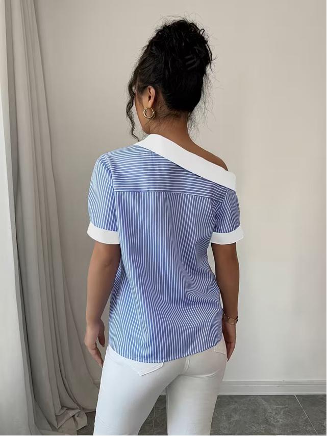 Blusa Azul Semi Formal Classic Chic - Image 4