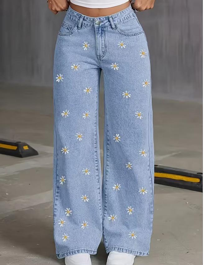 Jeans Celeste Floral Denim Style