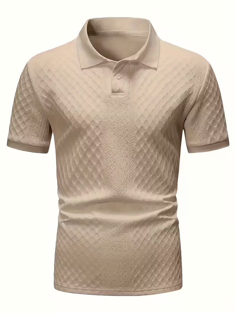 Polo Jacquard Texturizado - Gris Arena - Image 2