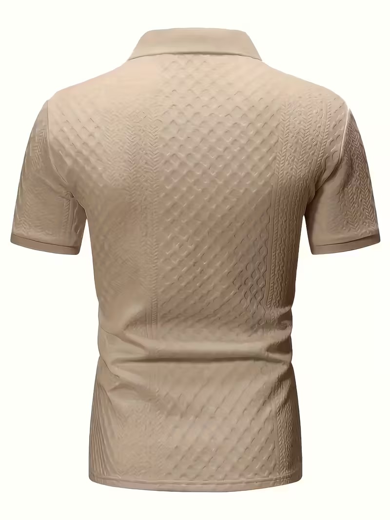Polo Jacquard Texturizado - Gris Arena - Image 3