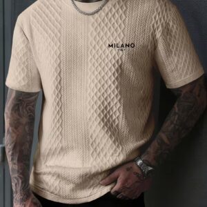 Camiseta Milano Italy Texture Beige Premium